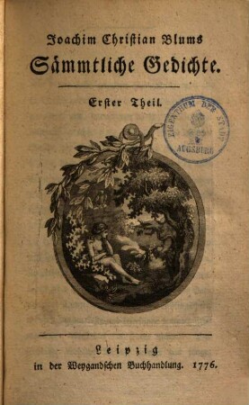 Joachim Christian Blums Sämmtliche Gedichte, 1