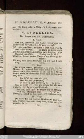V. Afdeeling. De Roeper met het Werkwoord.
