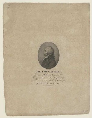 Bildnis des Christoph Friedrich Nicolai