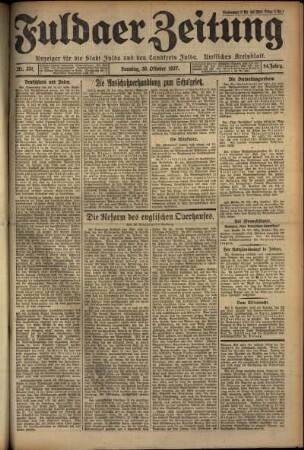 Erste Ausgabe vom Sonntag, den 30. Oktober 1927.