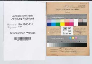 Entnazifizierung Wilhelm Struenkmann, geb. 08.02.1888 (Postinspektor)