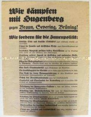 Propagandaflugblatt der Deutschnationalen Volkspartei zur preußischen Landtagswahl 1932