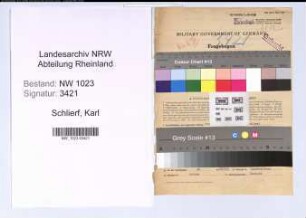 Entnazifizierung Karl Schlierf , geb. 16.03.1884 (Postamtmann)