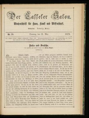 Jahrgang 1., Nr. 29. (21. Mai 1871)