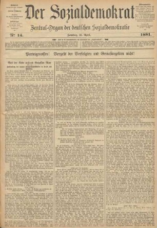 No 15. Sonntag, 10. April. 1881.