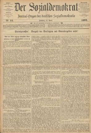 No 15. Sonntag, 10. April. 1881.