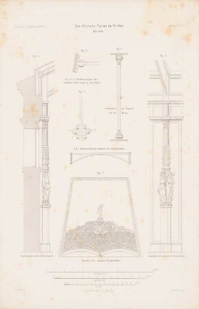 Otto´scher Zirkus, Berlin: Details (aus: Atlas zur Zeitschrift für Bauwesen, hrsg. v. G. Erbkam, Jg. 10, 1860)