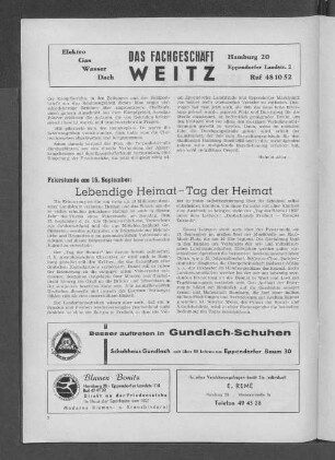 Feierstunde am 15. September: Lebendige Heimat - Tag der Heimat