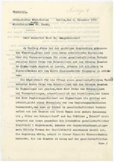 Versetzung Scherers als Regierungspräsident in den einstweiligen Ruhestand auf 30.09.1931, mit Nennung der Gründe
