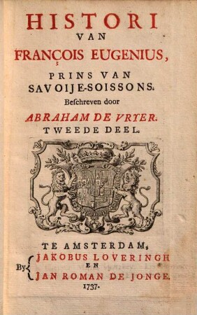 Histori van François Eugenius, prins van Savoije-Soissons, 2