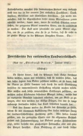 Fortschritte der rationellen Landwirthschaft. ... (Schluß.)