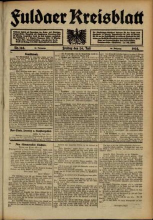 Ausgabe vom Freitag, den 24. Juli 1914.