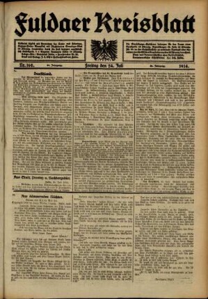 Ausgabe vom Freitag, den 24. Juli 1914.