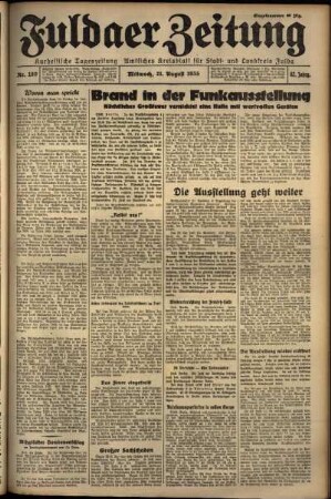 Erste Ausgabe vom Mittwoch, den 21. August 1935.