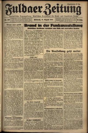 Erste Ausgabe vom Mittwoch, den 21. August 1935.