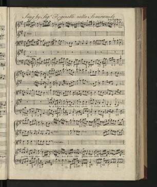 Sung by Sig.r Reginelli nella Semiramide - Dell. Sig.r Hasse