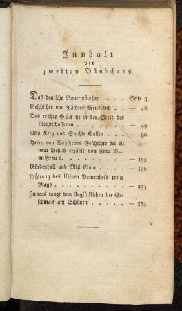 Innhalt des zweiten Bändchens.