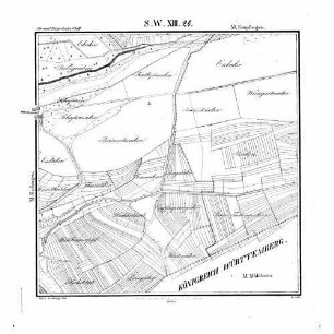 Kartenblatt SW XIII 24 Stand 1842 (nur hohenzollerischer Teil)