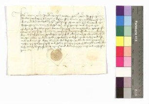 Anna von Bopfingen, Hans von Berlichingen's Witwe, gegenüber Graf Kraft von Hohenlohe, aufgedr. Siegel.