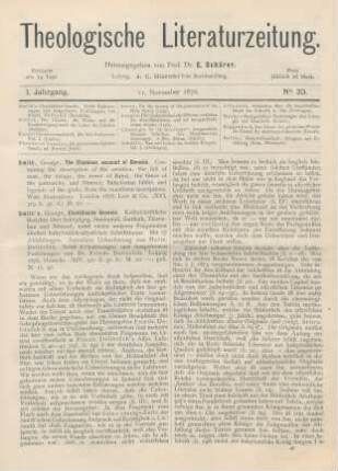 577-582 [Rezension] Smith, George, The Chaldean account of Genesis