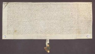 Hans Schue, Einwohner zu Odenheim, und seine Ehefrau Gertraud verschreiben dem Ritterstift Bruchsal eine jährliche Gült von 1 Gulden aus 20 Gulden Kapital.