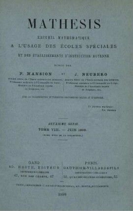 TOME VIII.-JUIN 1898.