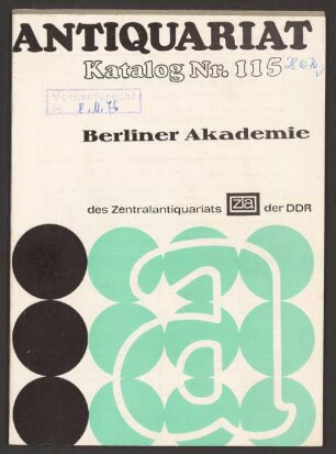 Nr. 115: Berliner Akademie