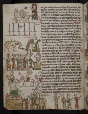 Landrecht zweites Buch: (1) Ldr. II 66 §2: Sonntag ist Friedenstag ; (2) Ldr. II 67: Bewaffnete Männer als Begleiter des Angeklagten vor Gericht ; (3) Ldr. II 68: Recht des Reisenden, fremdes Korn für ein Pferd zu schneiden; (4) Ldr. II 69: Straffreiheit für das Töten eines Landfriedensbrechers bei siebenfacher Zeugenaussage; (5) Ldr. II 71 § 2: Waffenführen zum Turnier als Ausnahme während des geschworenen Friedens; (6) Ldr. II 71 § 3: Herbeikommen zu einem Gerüft (Notruf) mit Waffen.