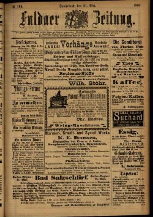 Ausgabe vom Samstag, den 21. Mai 1887.
