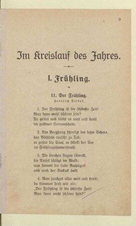 Im Kreislauf des Jahres.