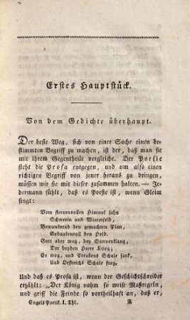 J. J. Engels sämmtliche Werke, 9. Poetik ; 1. Theil
