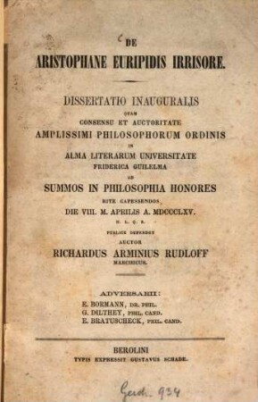 De Aristophane Euripidis irrisore