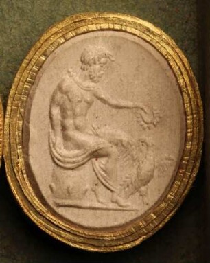 Sitzender Jupiter mit Adler und Olivenkranz (Daktyliothek, Erstes Mythologisches Tausend)