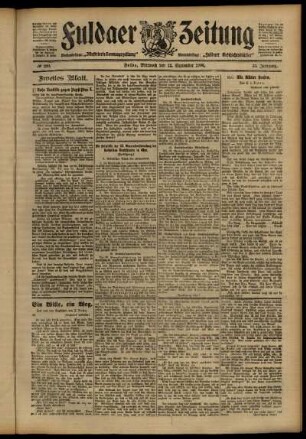 Zweite Ausgabe vom Mittwoch, den 12. September 1906.