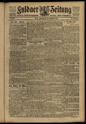 Zweite Ausgabe vom Mittwoch, den 12. September 1906.