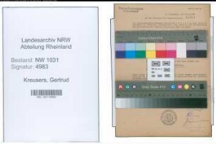 Entnazifizierung Gertrud Kreusers , geb. 26.08.1915 ()