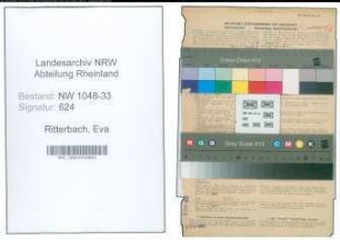 Entnazifizierung Eva Ritterbach , geb. 16.10.1903 (Lehrerin)