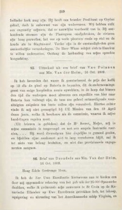 85. Uittreksel uit een brief van Van Polanen aan Min. Van der Heim, 16 Oct. 1809