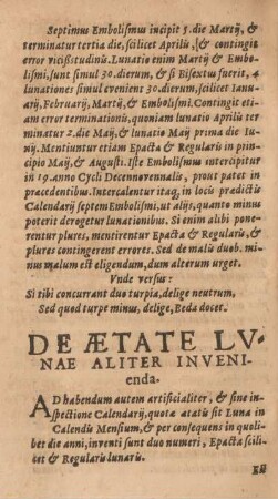 De ætate lvnae aliter invenienda.