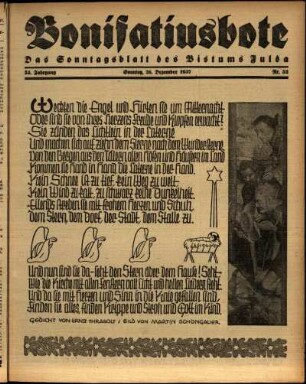 Ausgabe vom Sonntag, den 26. Dezember 1937.