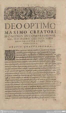 Deo Optimo Maximo Creatori Hominis...