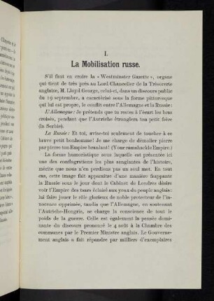7-19, I. La Mobilisation russe