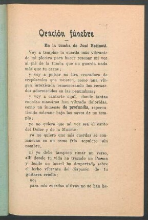 Oración fúnebre : En la tumba de José Betinoti.