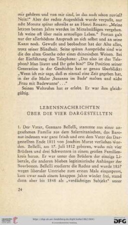 Lebensnachrichten über die vier Dargestellten