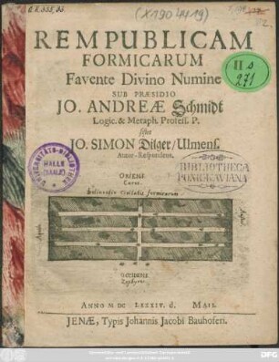 Rempublicam Formicarum Favente Divino Numine