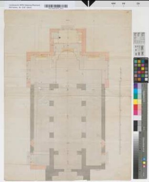 [Grundriß der Monheimer Kirche].