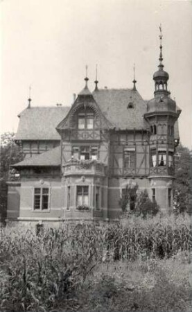 "Villa ""Altes Schloss"" in Krauschwitz" : Wila, tak mjenowany stary hród, w Krušwicach