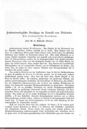 II. Forstentomologische Streifzüge im Urwald von Bialowies.