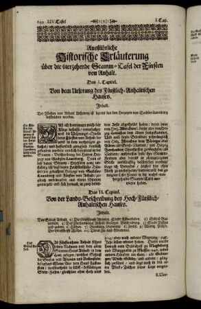 Das I. Capitel. Von dem Ursprung des Fürstlich-Anhaltischen Hauses.