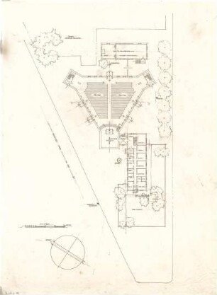 Gsaenger, Gustav; Nürnberg (Bayern); Reformations- Gedächtnis- Kirche - Gemeindeanlagen (Lageplan m. Grundriss)